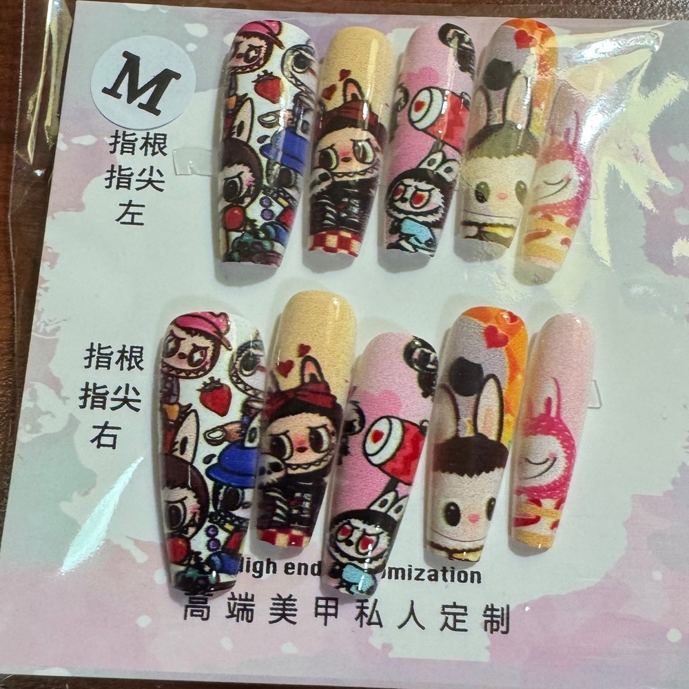 Press On Nails Cartoon Character Design Medium Size False‎ Nail Tips